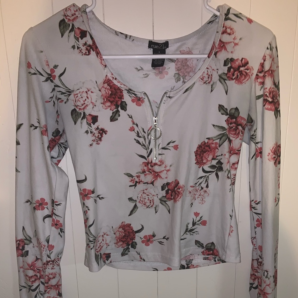 Rue21: Small long sleeve flower print with zipper